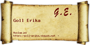 Goll Erika névjegykártya